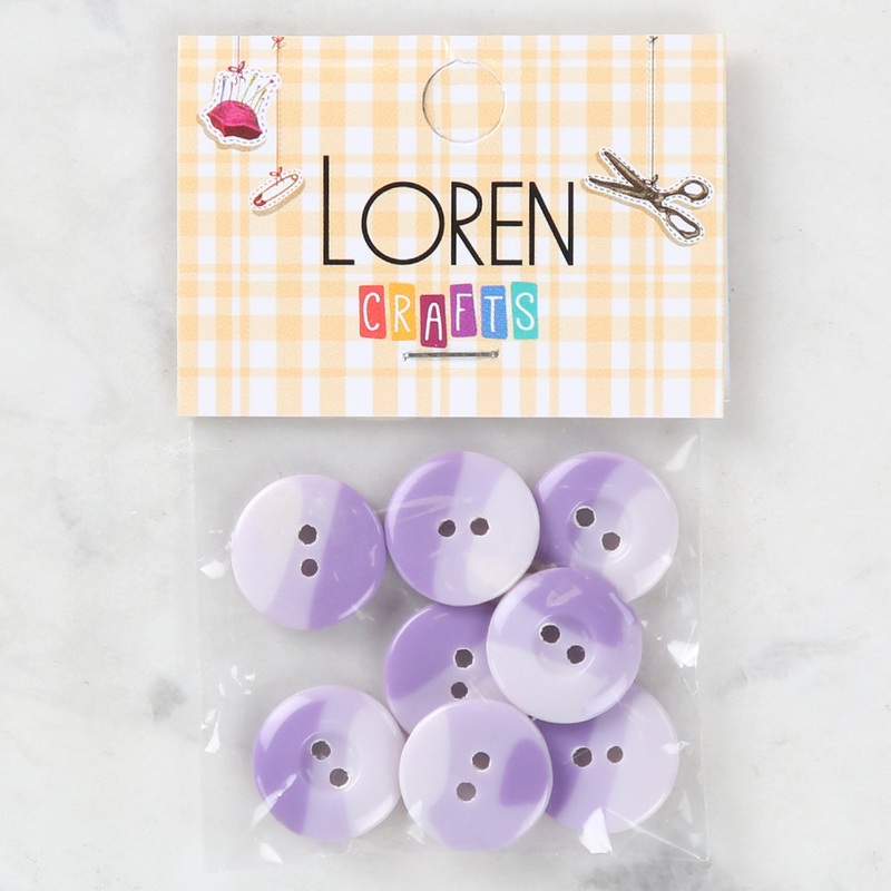 Loren Crafts 8 Pack Button, Purple – 1136
