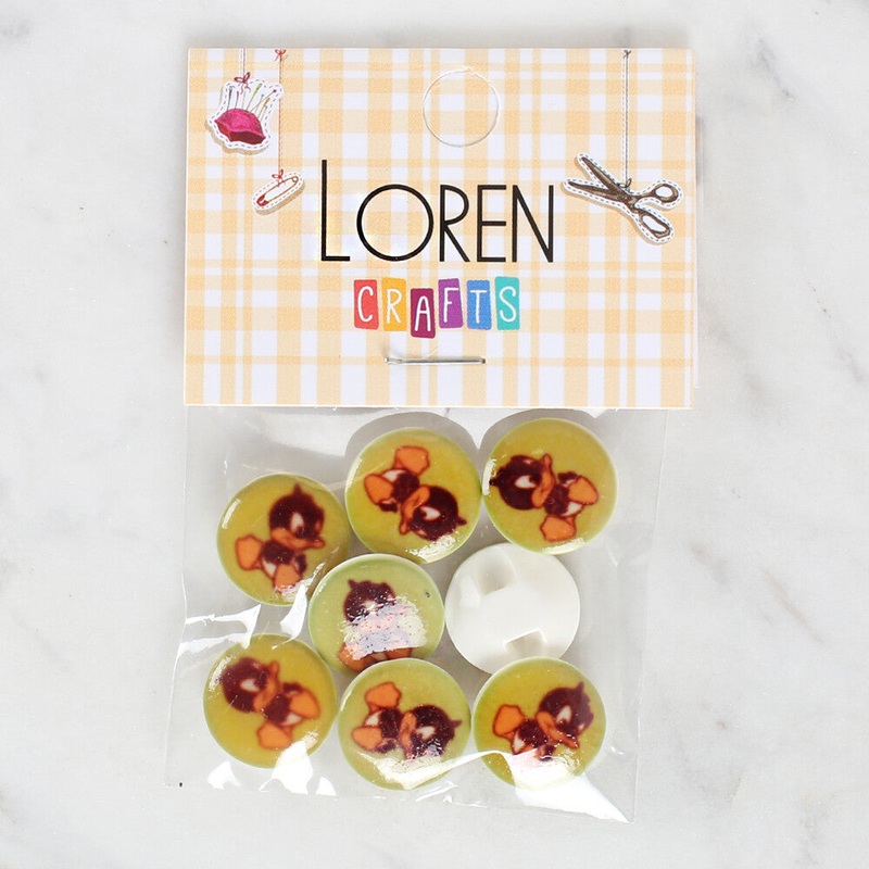 Loren Crafts 8 Pack Duck Patterned Button – 1204