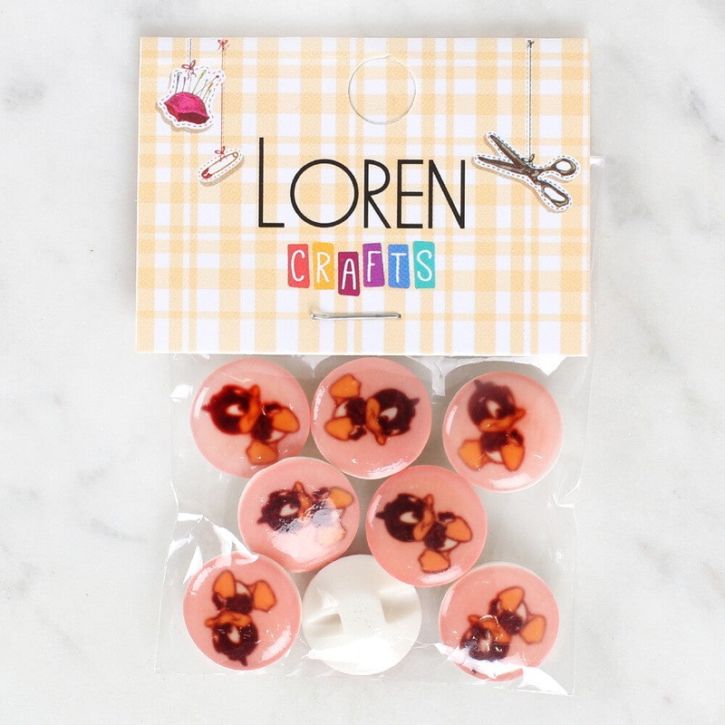 Loren Crafts 8 Pack Duck Patterned Button – 1206