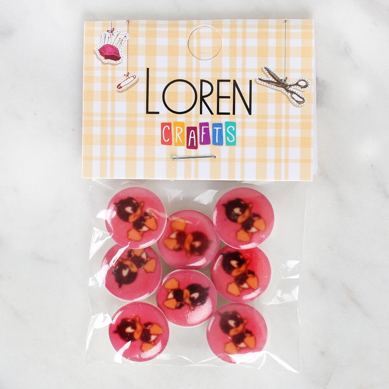 Loren Crafts 8 Pack Duck Patterned Button – 1209