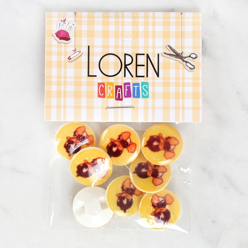Loren Crafts 8 Pack Duck Patterned Button – 1210