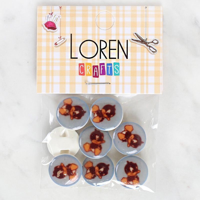 Loren Crafts 8 Pack Duck Patterned Button – 1211