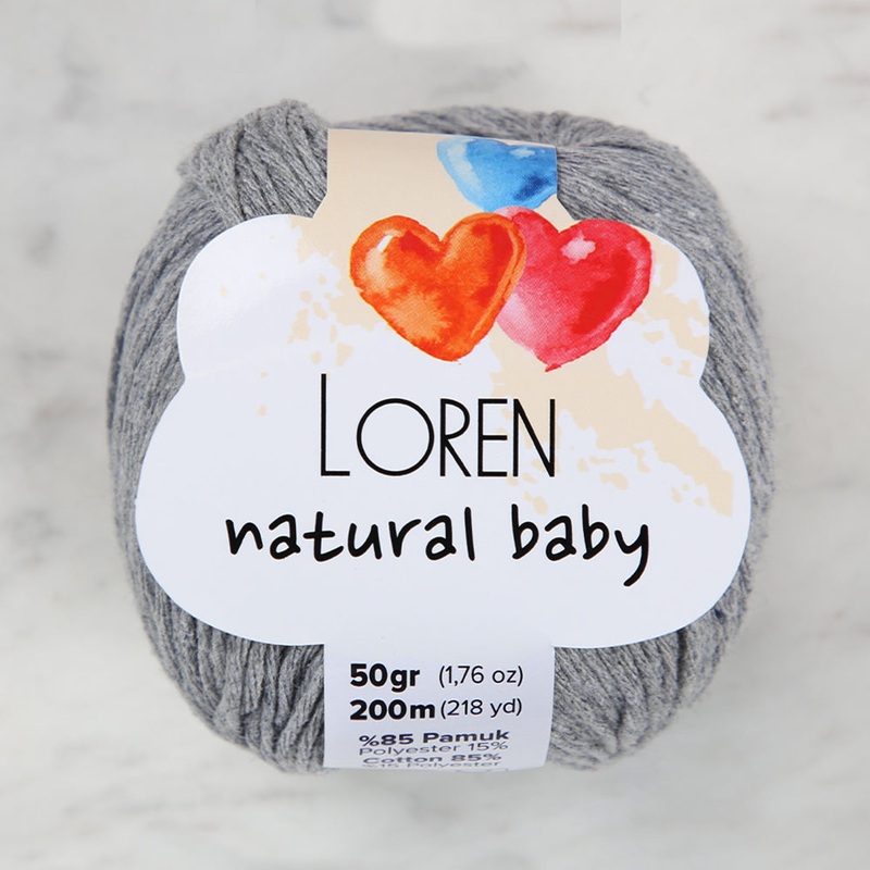 Loren Natural Baby Yarn, Grey – R0042