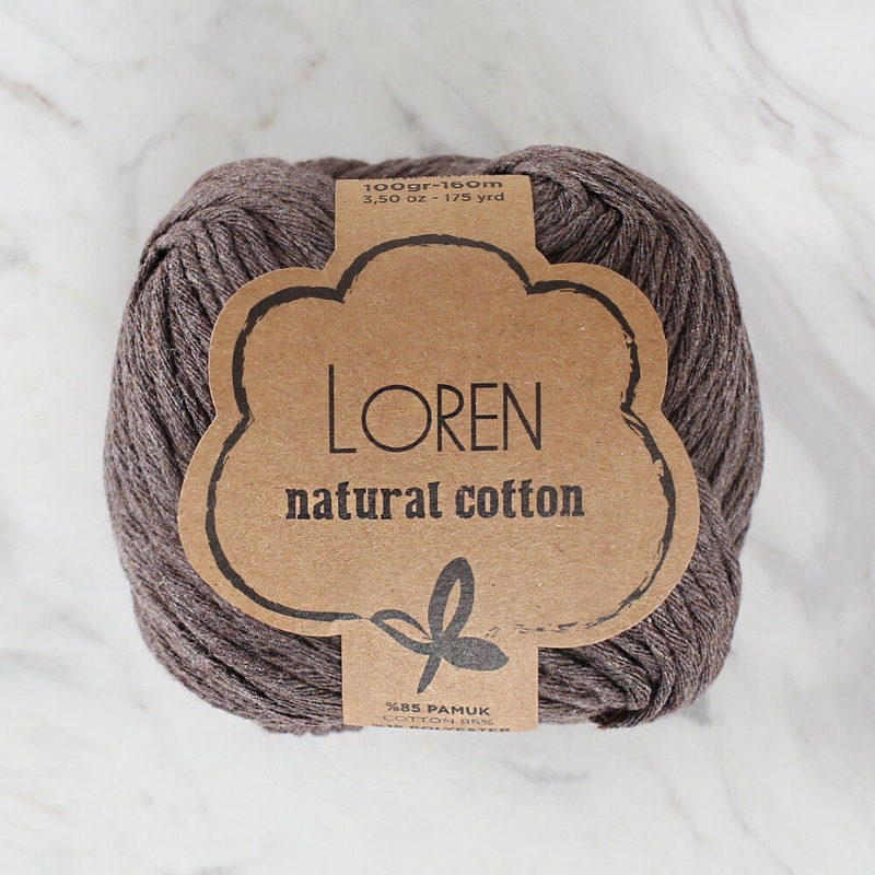 Loren Natural Cotton Yarn, Brown – R069
