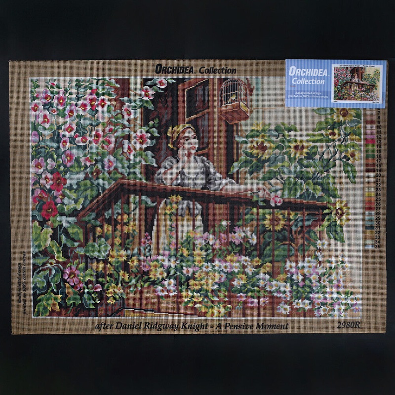 Orchidea 50×70 cm Daniel Ridgway Knight – A Pensive Moment Printed Gobelin 2980R