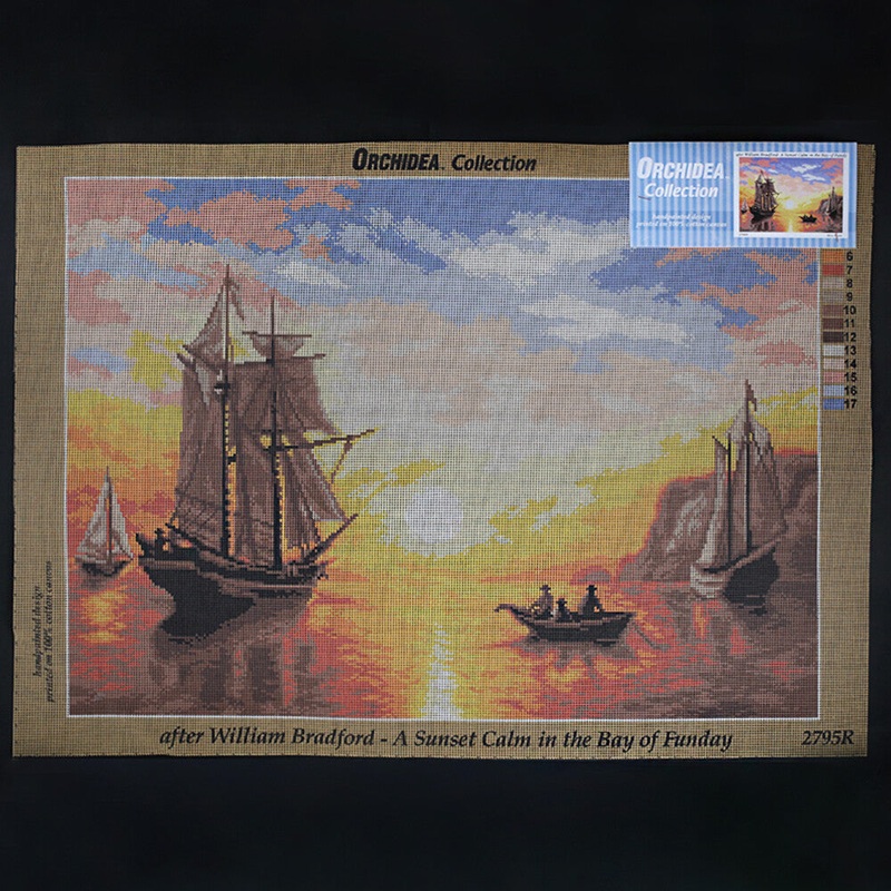 Orchidea 50×70 cm William Bradford – A Sunset Calm in The Bay Of Fundy Printed Gobelin 2795R