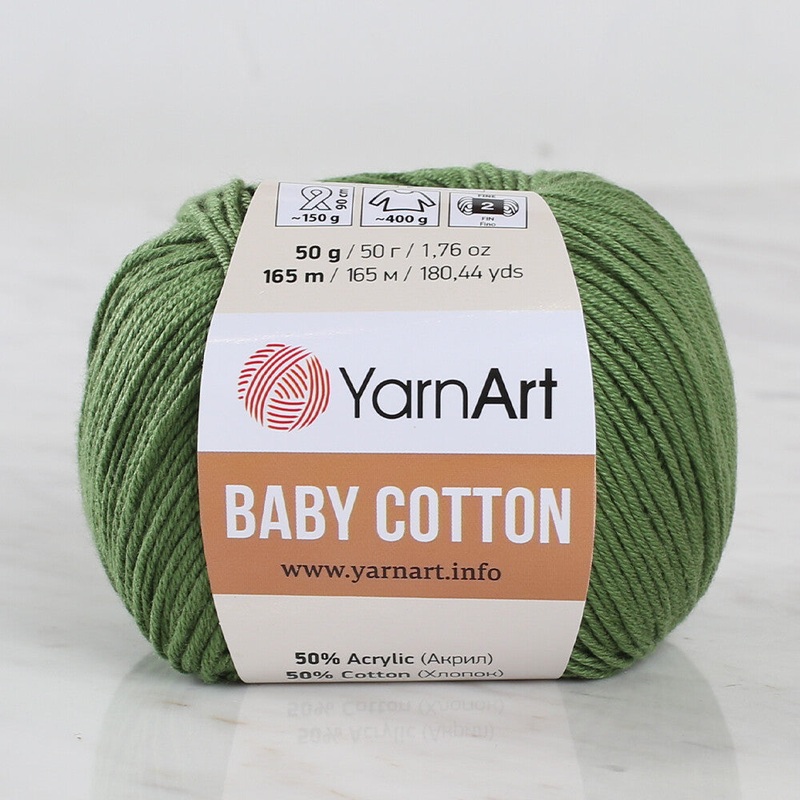 YarnArt Baby Cotton Yarn, Green – 441