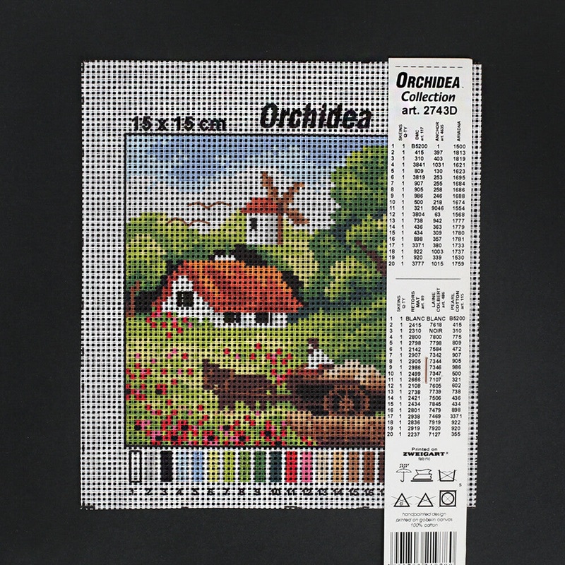 Orchidea 15×15 cm Printed Gobelin 2743D