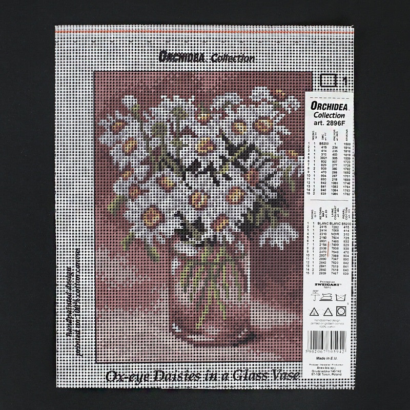 Orchidea 18×24 cm Ox-Eye Daisies in A Glass Vase Printed Gobelin 2896F