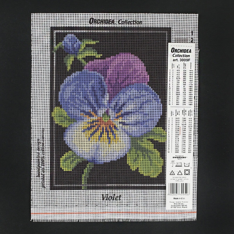 Orchidea 18×24 cm Violet Printed Gobelin 3009F