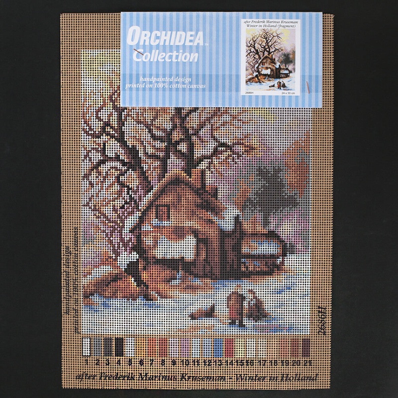 Orchidea 24×30 cm Frederik Marinus Kruseman – Winter in Holland Fragment Printed Gobelin 2686H