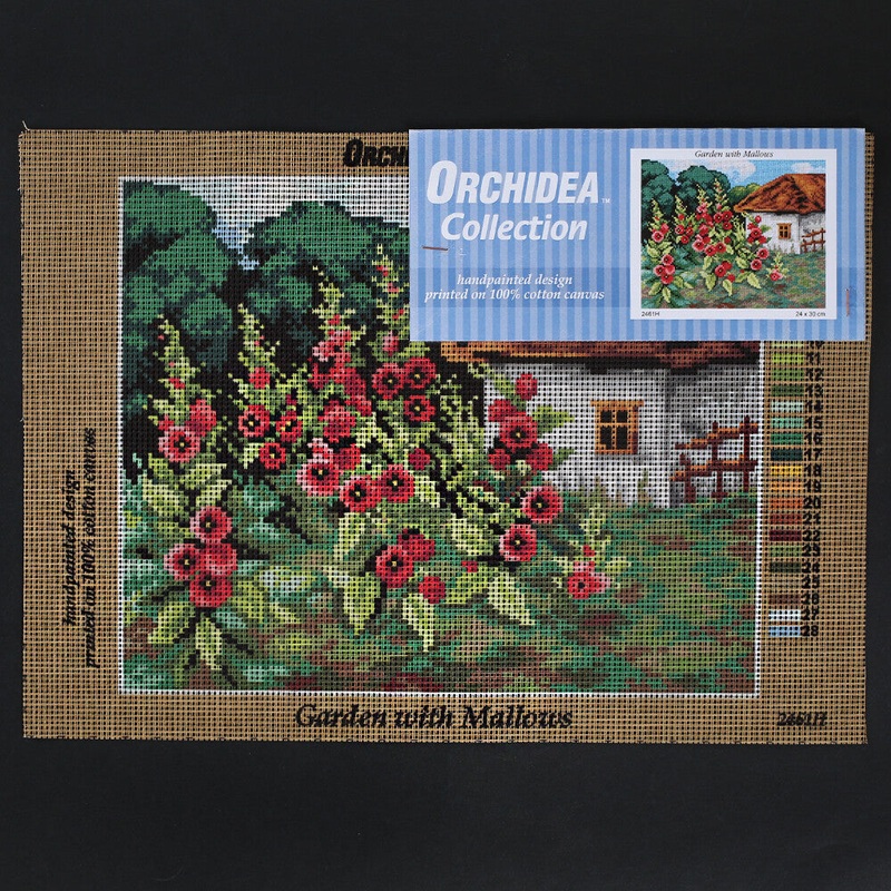 Orchidea 24×30 cm Garden With Mallows Printed Gobelin 2461H
