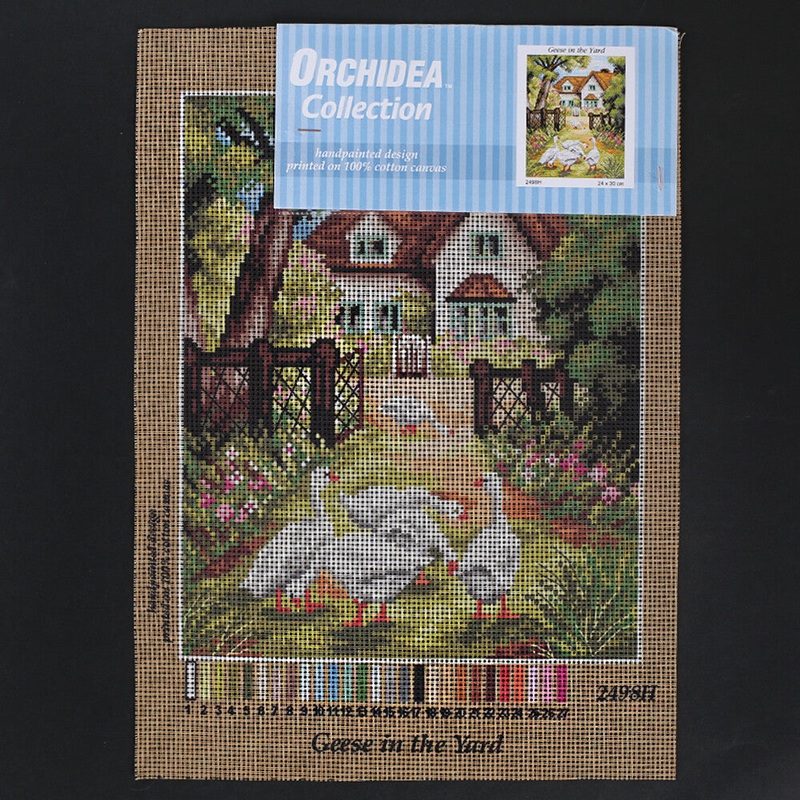 Orchidea 24×30 cm Geese in The Yard Printed Gobelin 2498H