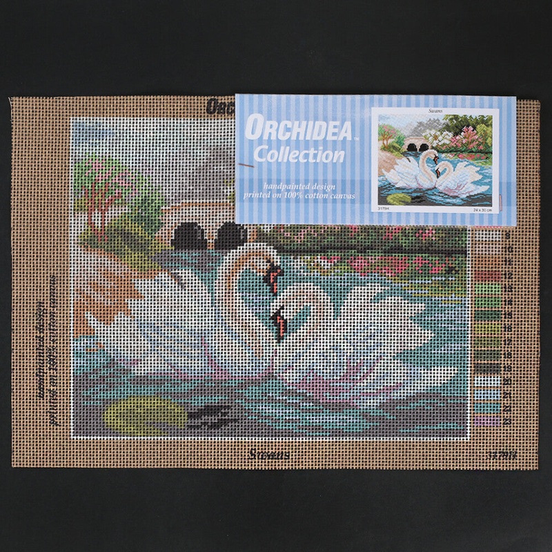 Orchidea 24×30 cm Swans Printed Gobelin 3179H