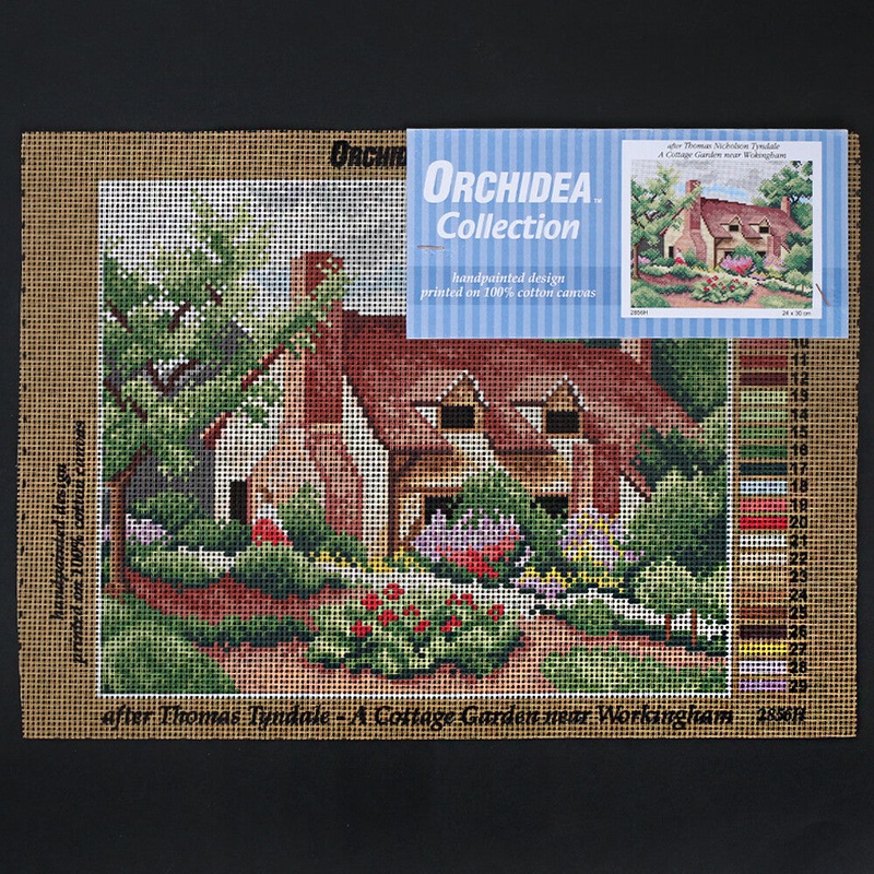 Orchidea 24×30 cm Thomas Nicholson Tyndale – A Cottage Garden Near Wokingham Printed Gobelin 2856H
