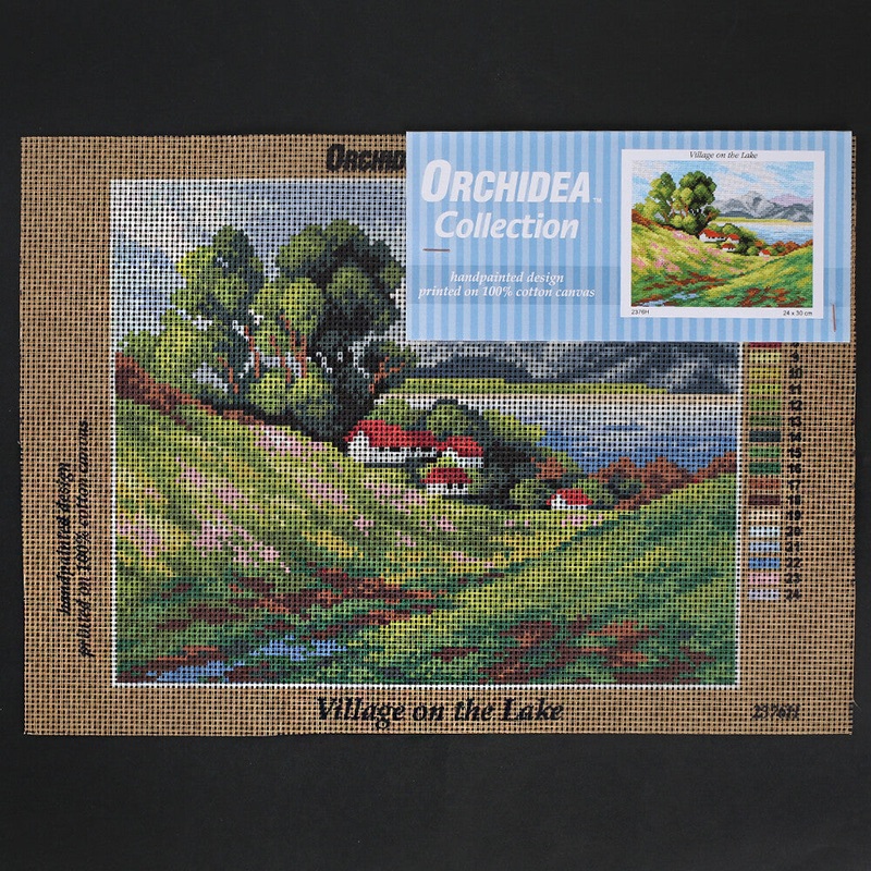 Orchidea 24×30 cm Village On The Lake Printed Gobelin 2376H