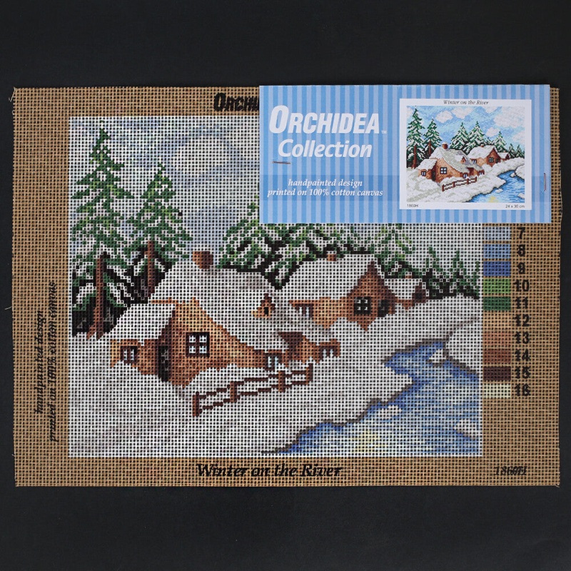 Orchidea 24×30 cm Winter On The River Printed Gobelin 1860H