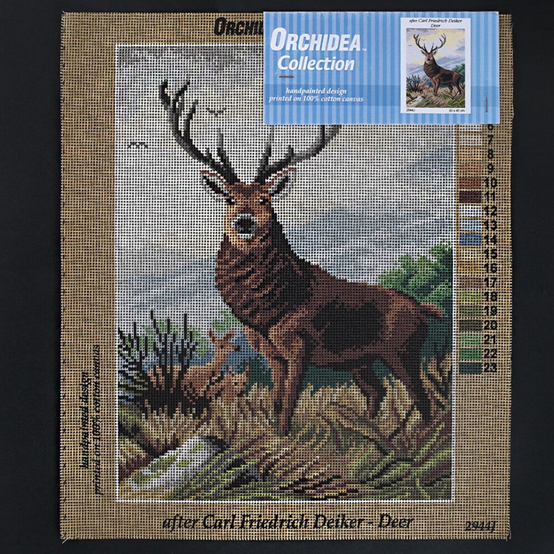 Orchidea 30×40 cm Carl Friedrich Deiker – Deer Printed Gobelin 2944J