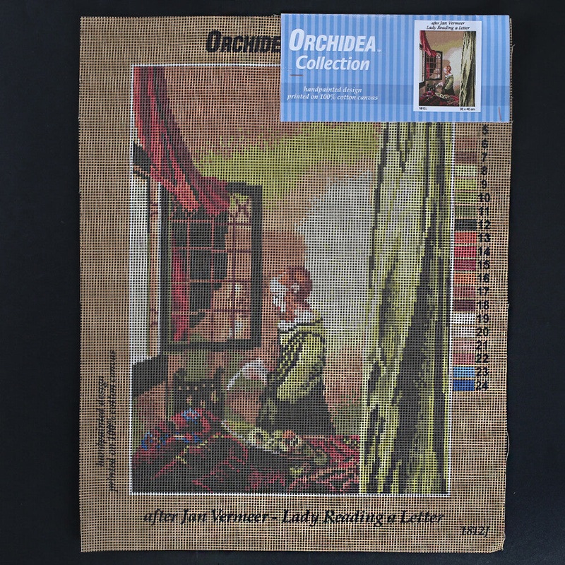 Orchidea 30×40 cm Jan Vermeer Lady Reading A Letter Printed Gobelin 1812J