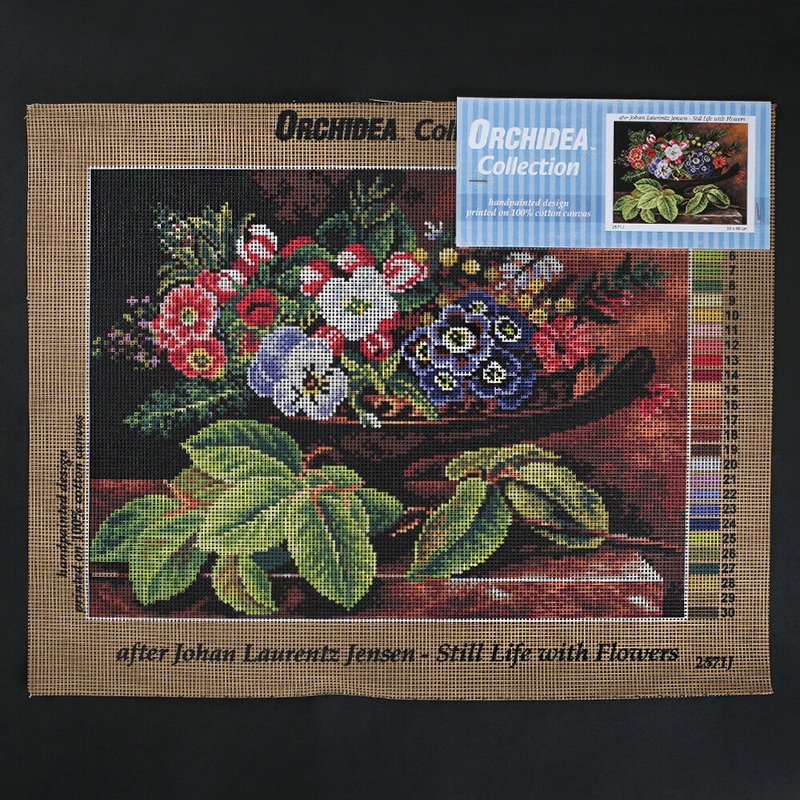Orchidea 30×40 cm Joban Laurentz Jensen – Still Life With Flowers Printed Gobelin 2571J