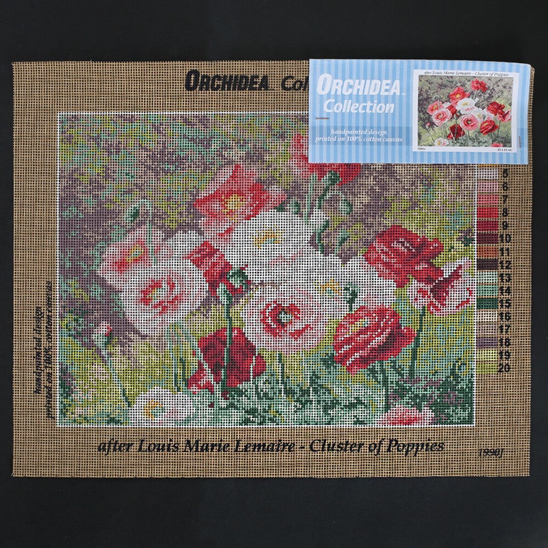 Orchidea 30×40 cm Louis Marie Lemaire – Cluster Of Poppies Printed Gobelin 1990J