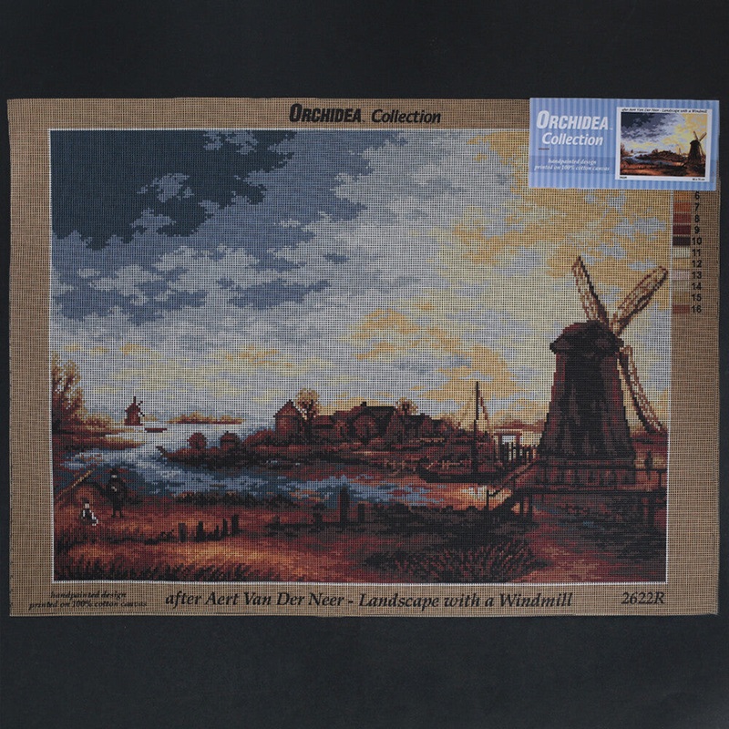 Orchidea 50×70 cm Aert Van Der Neer – Landscape With A Windmill Printed Gobelin 2622R