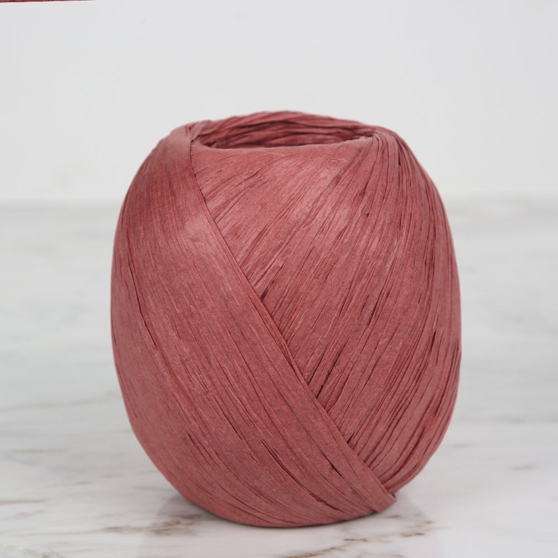 Iplix Natural Raffia Paper Yarn ,Dried rose – 22