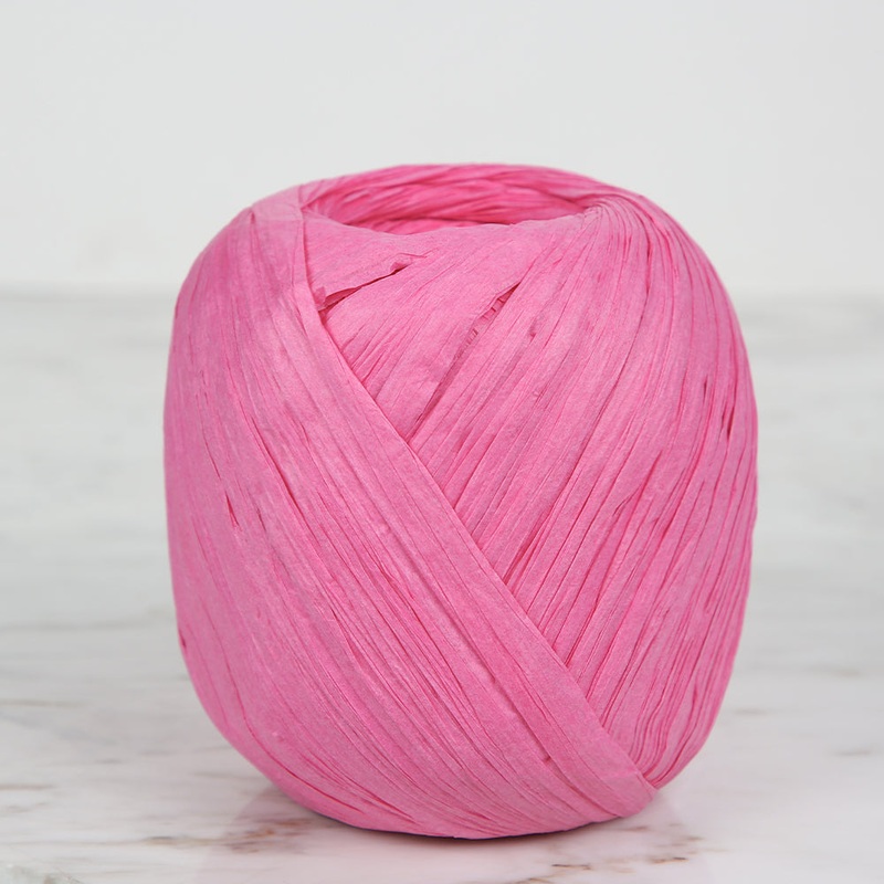 Iplix Natural Raffia Paper Yarn ,Pink – 75