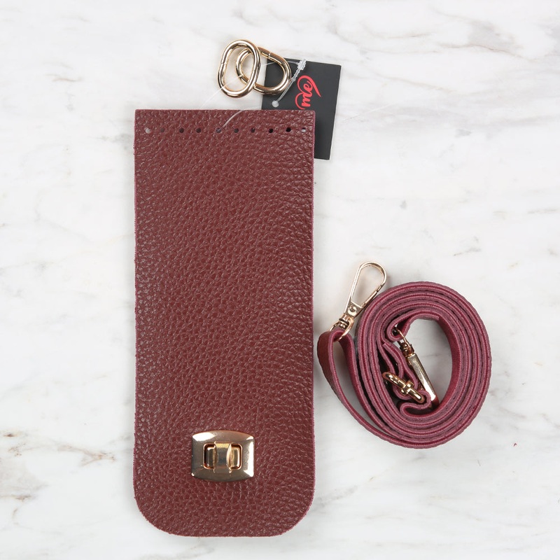 Knitme Clip Phone Set 8.5×20 cm Claret Red BA-0047