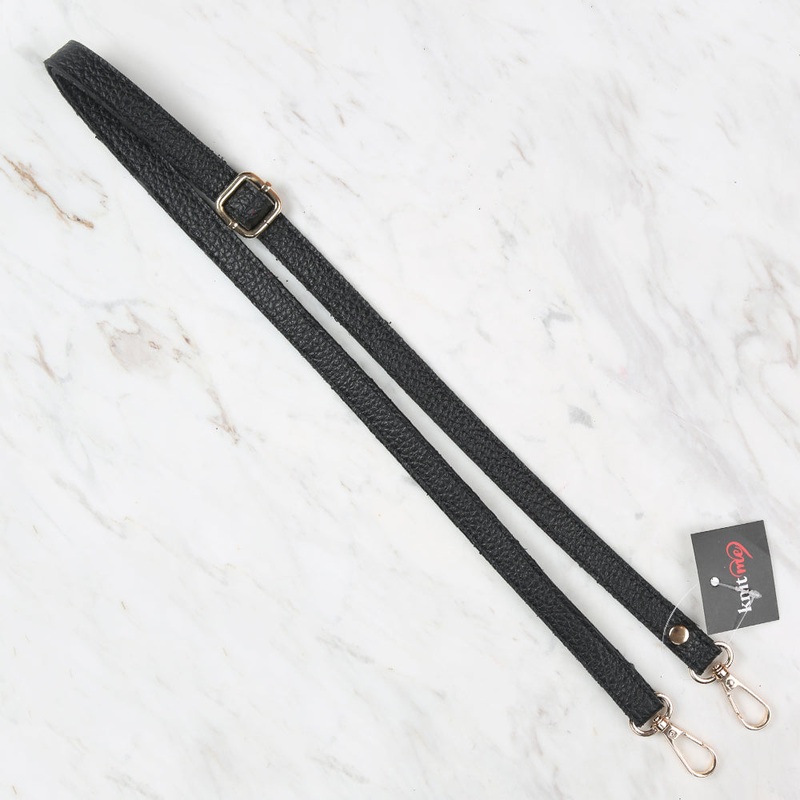 Knitme Sliding Buckle Bag Strap 135×1.5 cm Black BA-0073