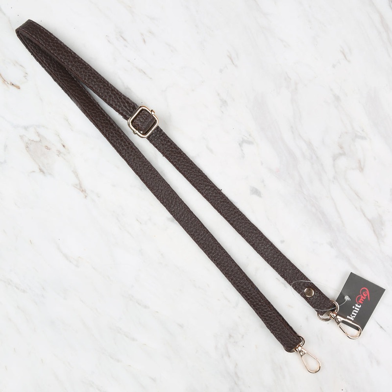 Knitme Sliding Buckle Bag Strap 135×1.5 cm Brown BA-0073  1