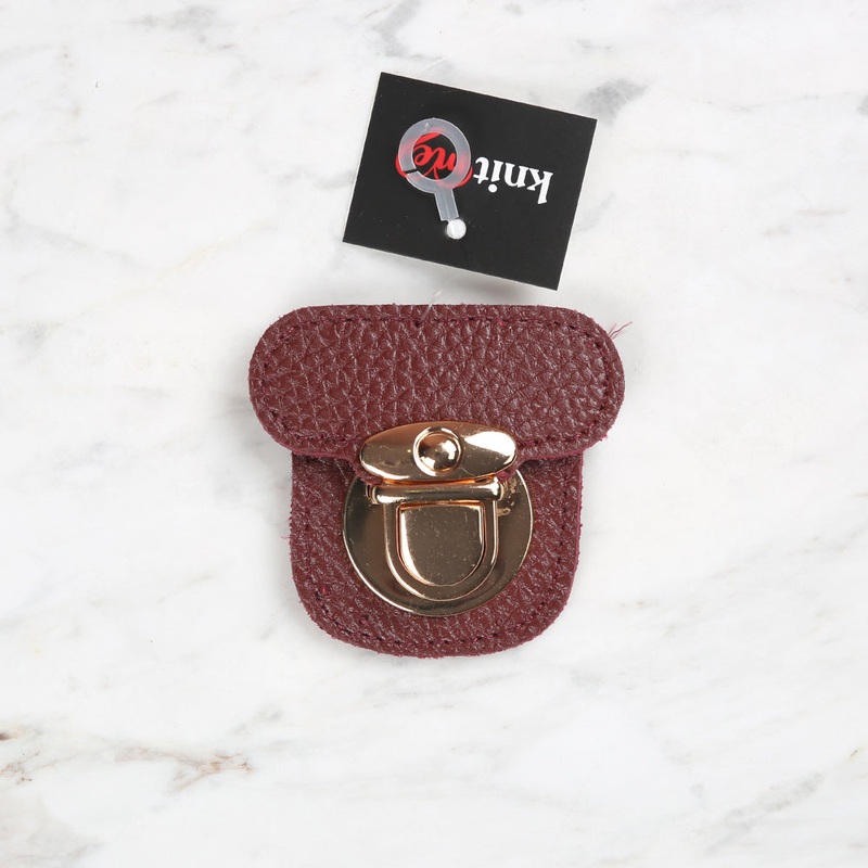 Knitme Stitched Lock 6×6 cm Claret Red BA-0067