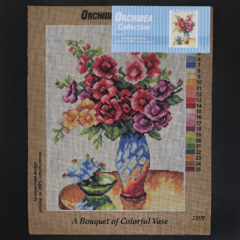 Orchidea 30×40 cm A Bouquet Of Colorful Vase Printed Gobelin 2315J