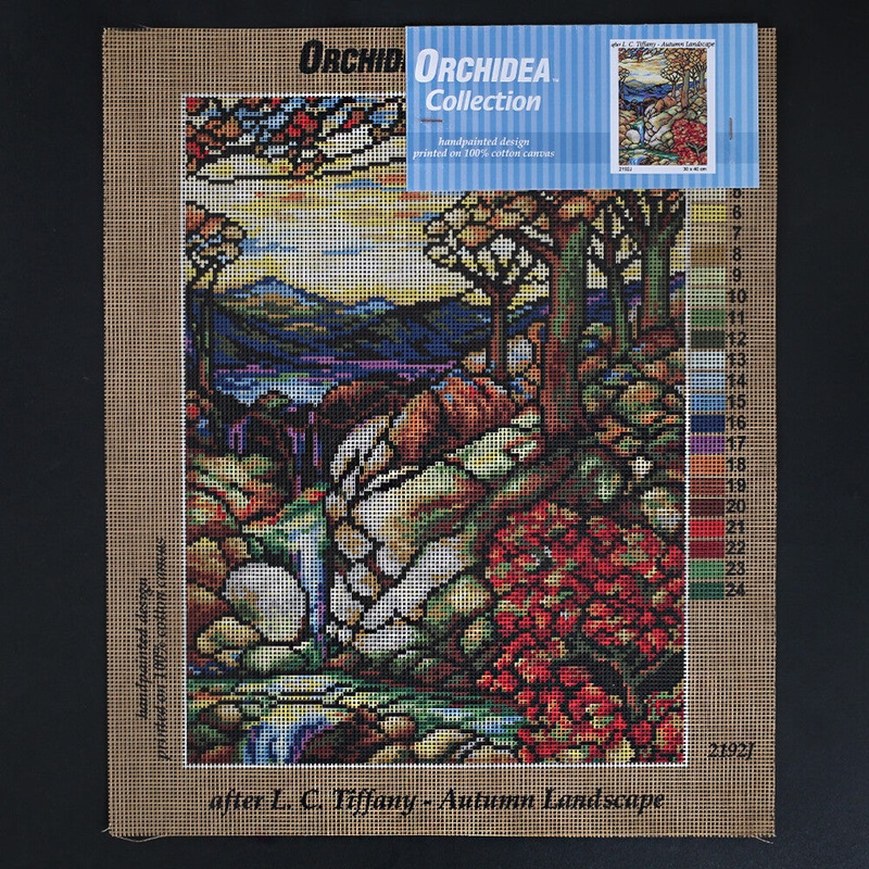 Orchidea 30×40 cm L. C. Tiffany – Autumn Landscape Printed Gobelin 2192J