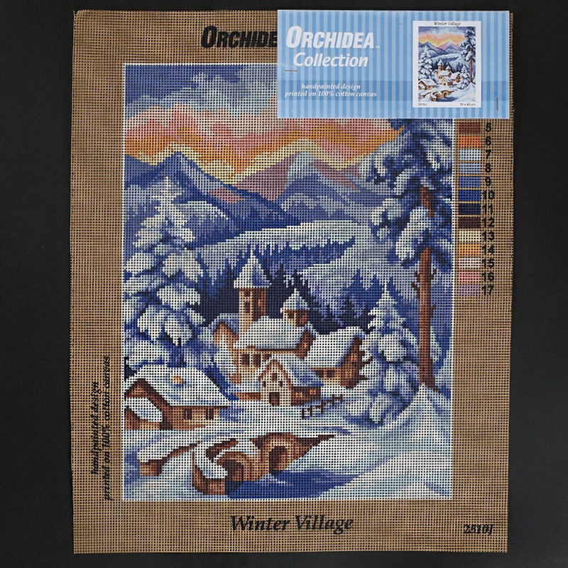 Orchidea 30×40 cm Winter Village Printed Gobelin 2510J