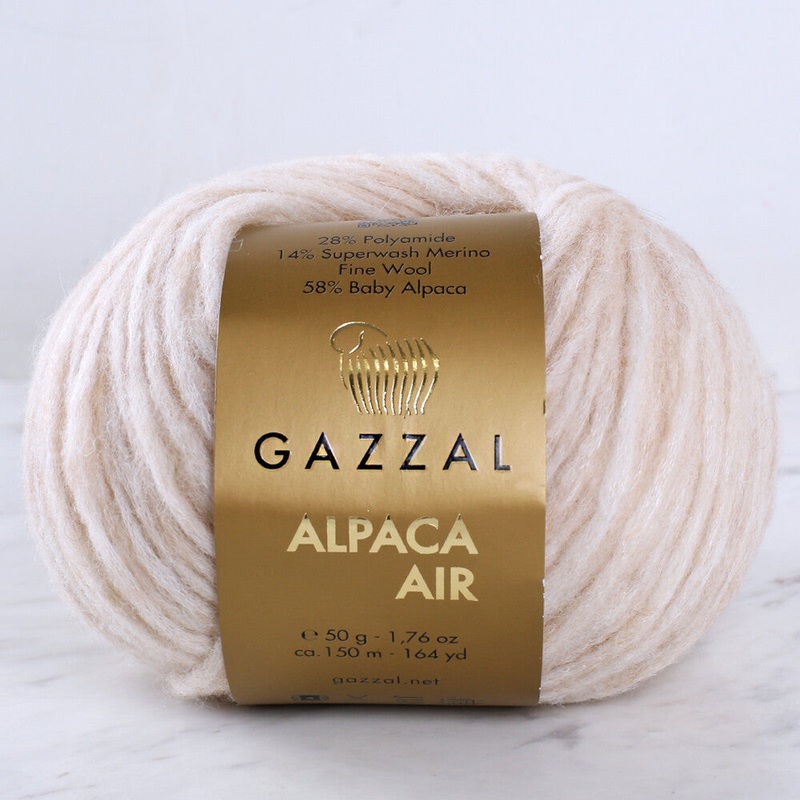 Gazzal Alpaca Air Knitting Yarn , Bone – C:71