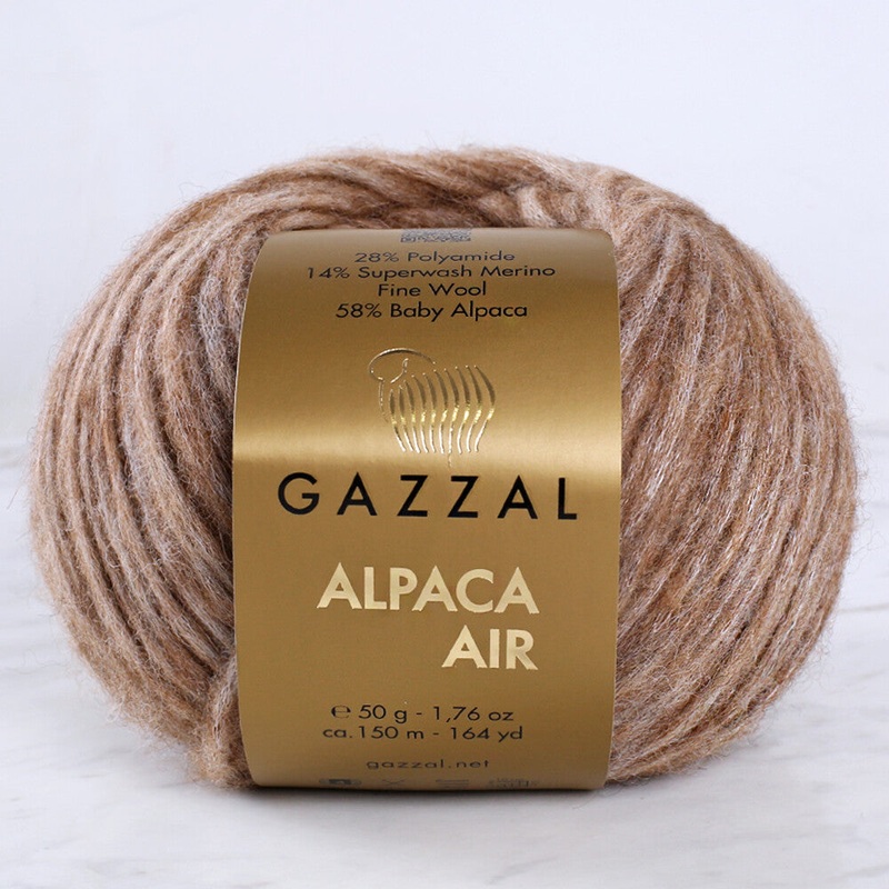 Gazzal Alpaca Air Knitting Yarn , Brown – C:76