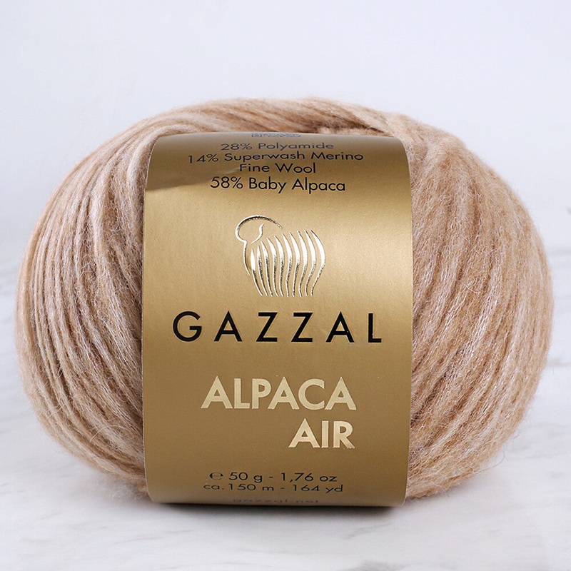Gazzal Alpaca Air Knitting Yarn , Coffee – C:75