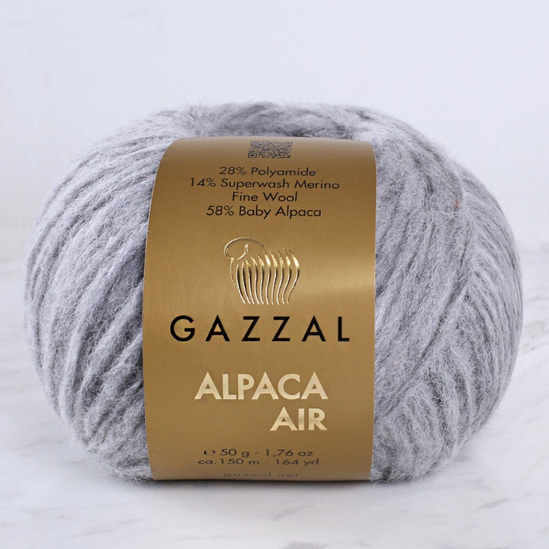 Gazzal Alpaca Air Knitting Yarn , Grey – C:79