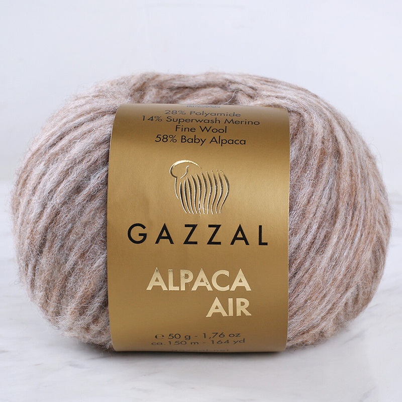 Gazzal Alpaca Air Knitting Yarn , Walnut – C:73