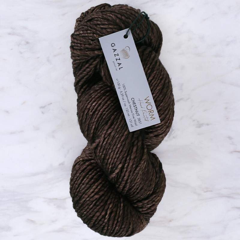 Gazzal Worm Hand Paints Yarn, Brown – 3851