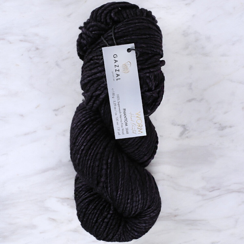 Gazzal Worm Hand Paints Yarn, Navy Blue – 3848