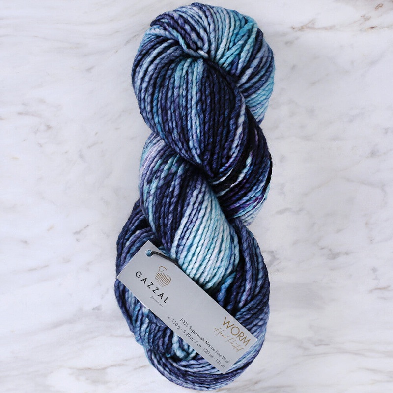 Gazzal Worm Hand Paints Yarn, Variegated – 3878