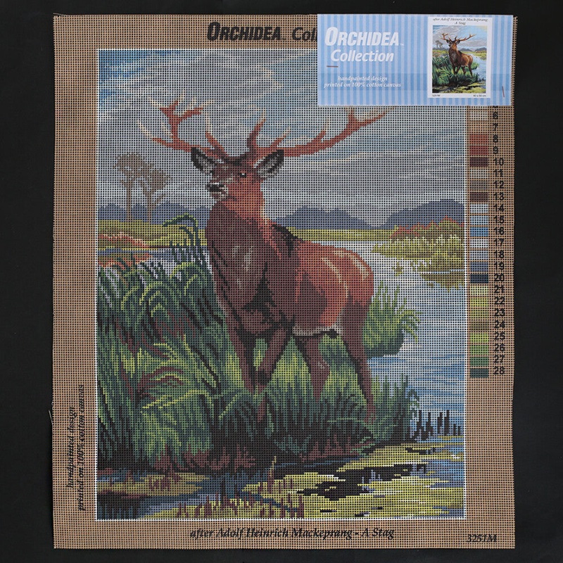 Orchidea 40×50 cm Adolf Heinrich Mackeprang – A Stag Printed Gobelin 3251M