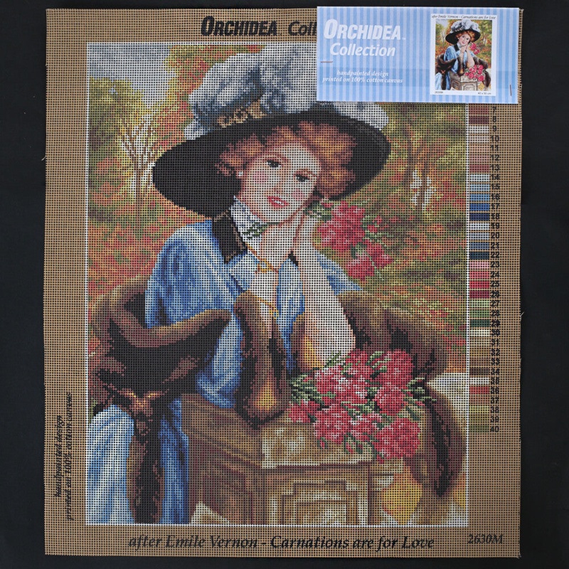 Orchidea 40×50 cm Emile Vernon – Carnations Are For Love Printed Gobelin 2630M