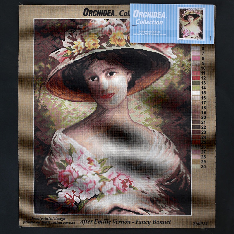 Orchidea 40×50 cm Emile Vernon – Fancy Bonnet Printed Gobelin 2609M