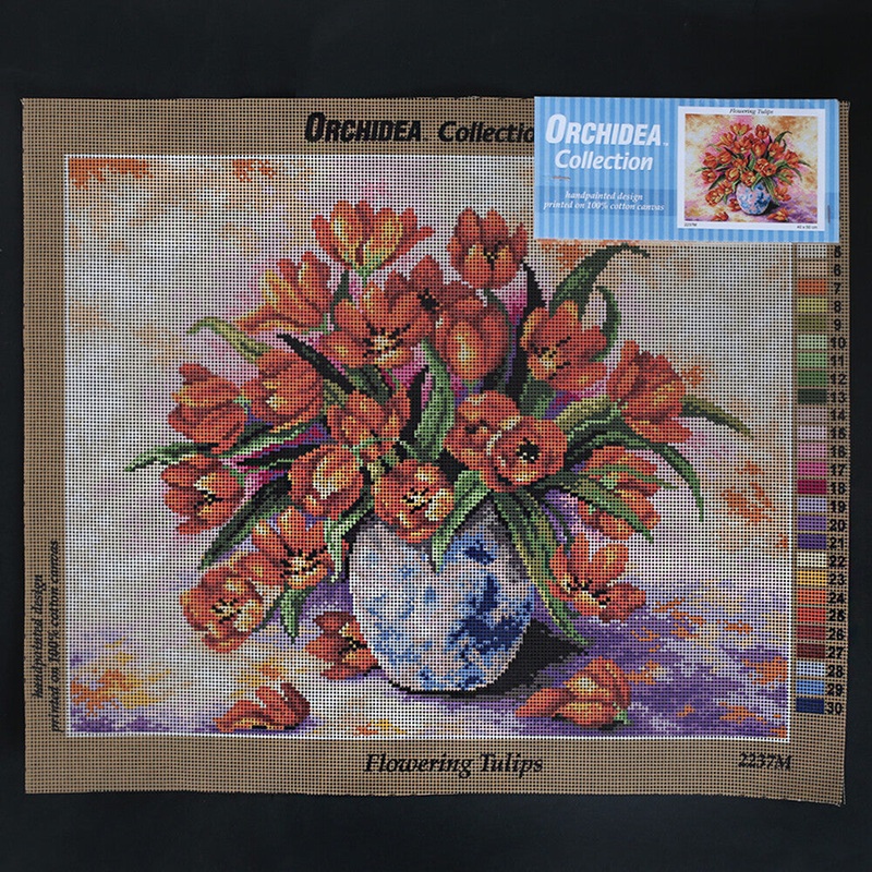 Orchidea 40×50 cm Flowering Tulips Printed Gobelin 2237M