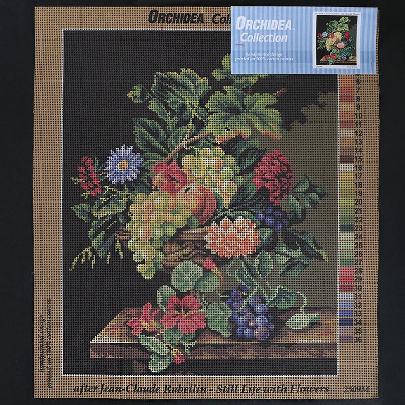 Orchidea 40×50 cm Jean-Claude Rubellin – Still Life With Flowers Printed Gobelin 2509M