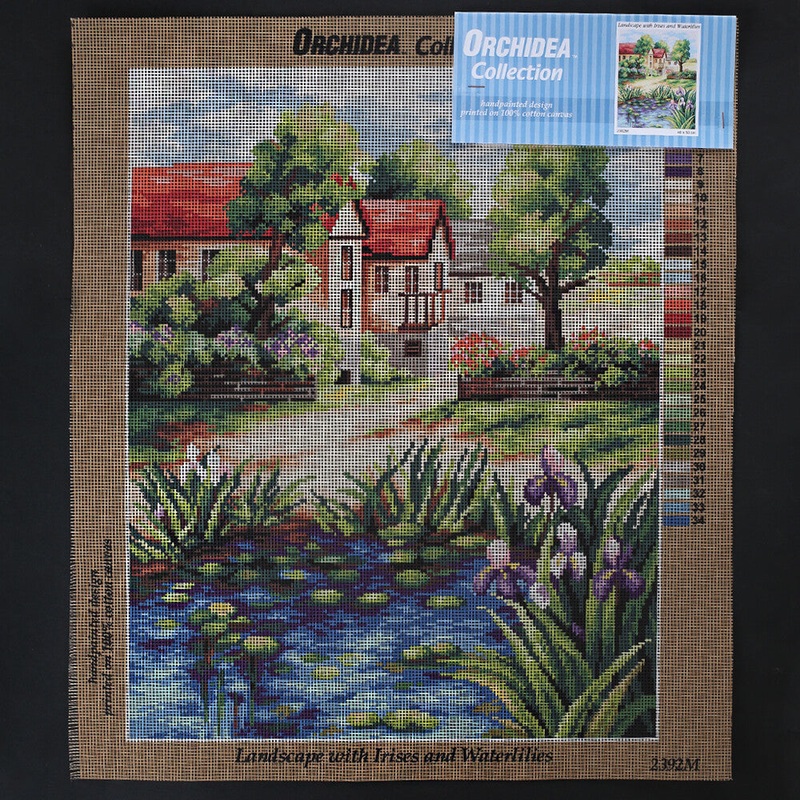 Orchidea 40×50 cm Landscape With Irises And Waterlilies Printed Gobelin 2392M