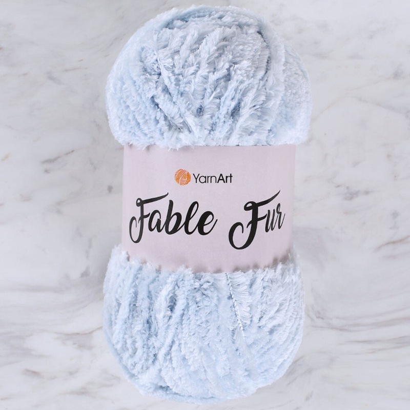 YarnArt Fable Fur Yarn- Baby Blue – 971